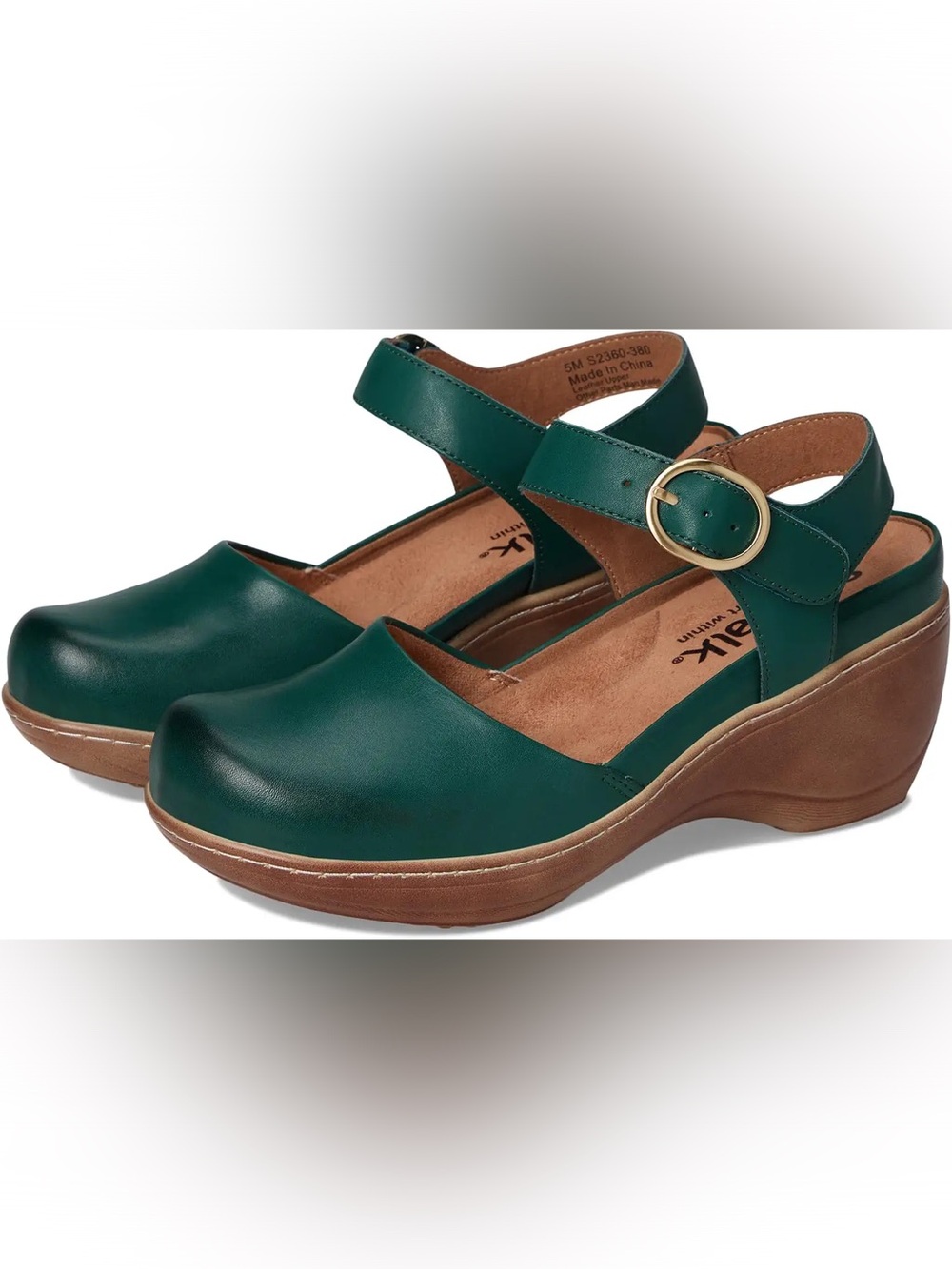 Softwalk Mabelle dark green platform Mary Jane size 10 WW